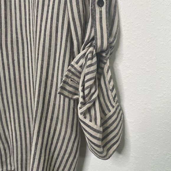 Soft Surroundings Women’s Striped Linen Blend Long Sleeve Top Size L Petite - Picture 4 of 8